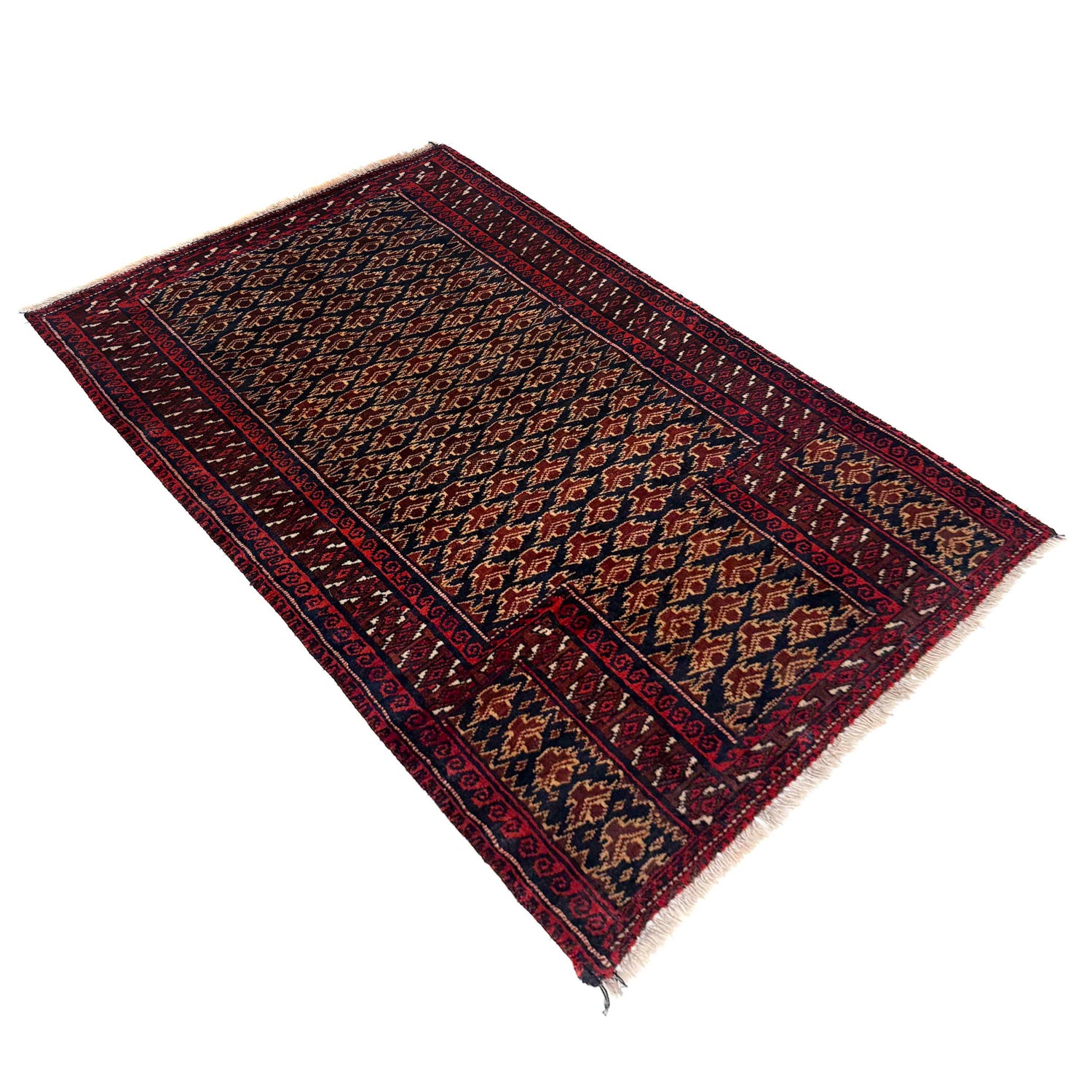 Handmade Prayer Rug 2' 7" x 4' 1" ft / 78 x 125 cm - No. Y39582