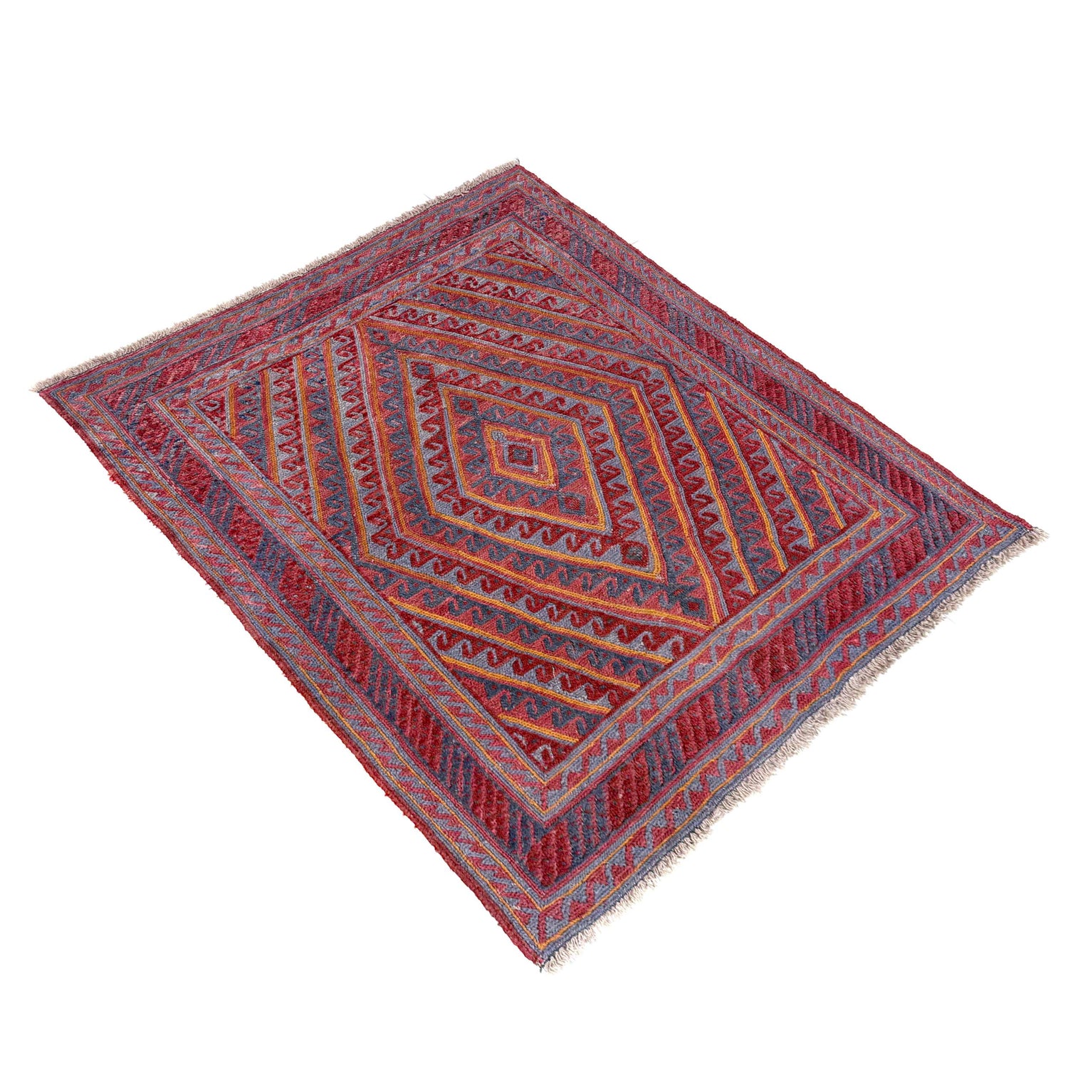 Small Square Mashwani Rug 3' 11" x 4' 1" ft / 119x 125 cm - No. Y39586