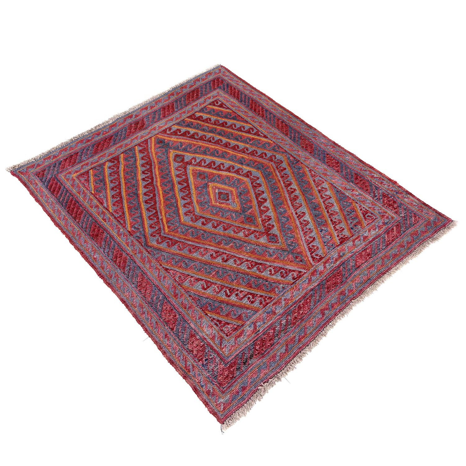 Small Square Mashwani Rug 3' 11" x 4' 1" ft / 119x 125 cm - No. Y39586