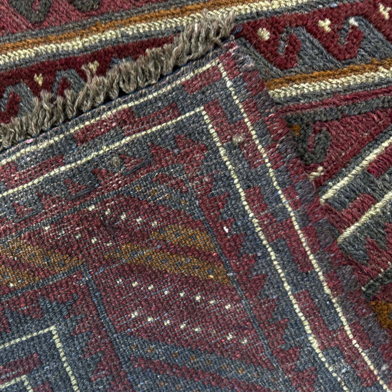 Handmade Afghan Carpet 3' 10" x 4' 4" ft / 117 x 132 cm - No. Y39587