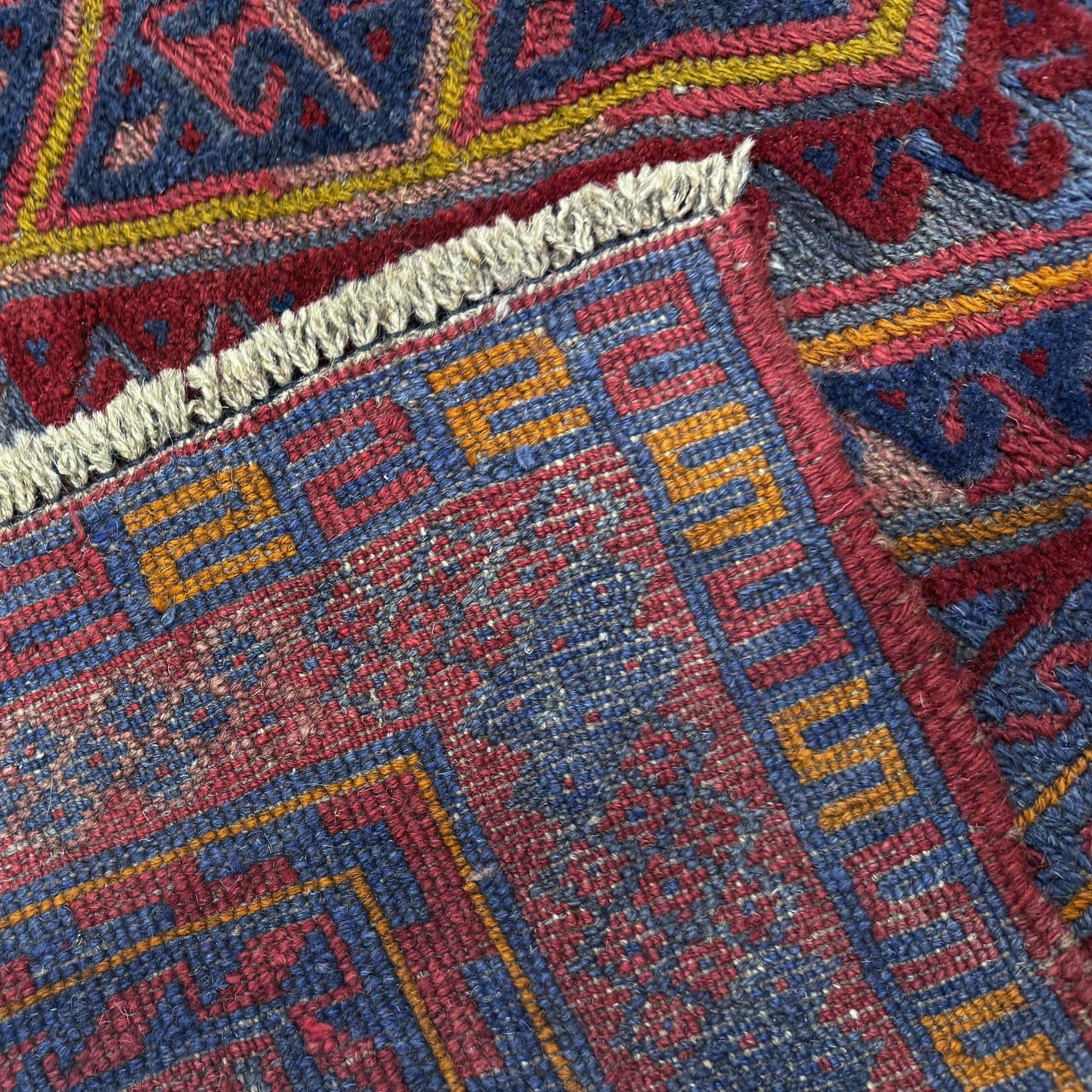 Handmade Afghan Carpet 3' 8" x 4' 2" ft / 112 x 127 cm - No. Y39588
