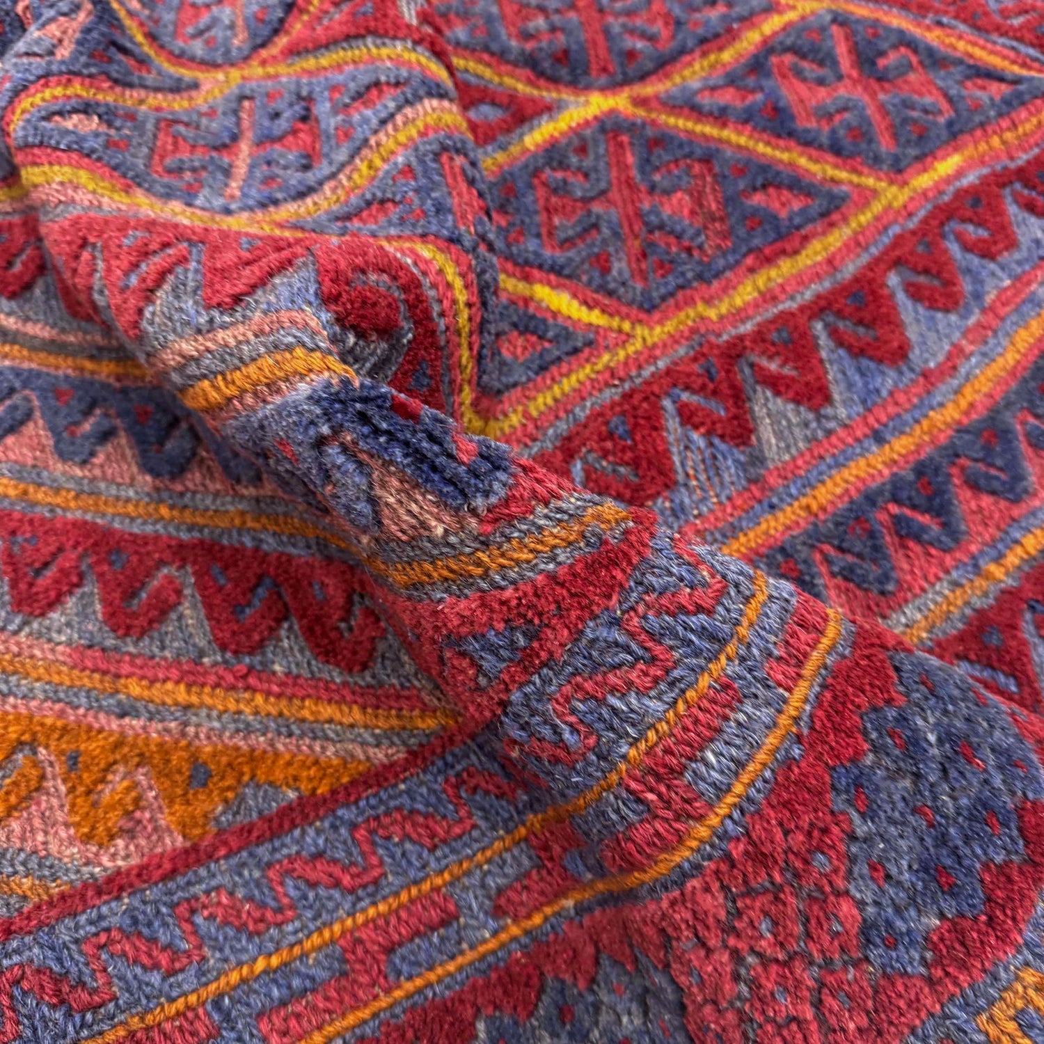 Handmade Afghan Carpet 3' 8" x 4' 2" ft / 112 x 127 cm - No. Y39588