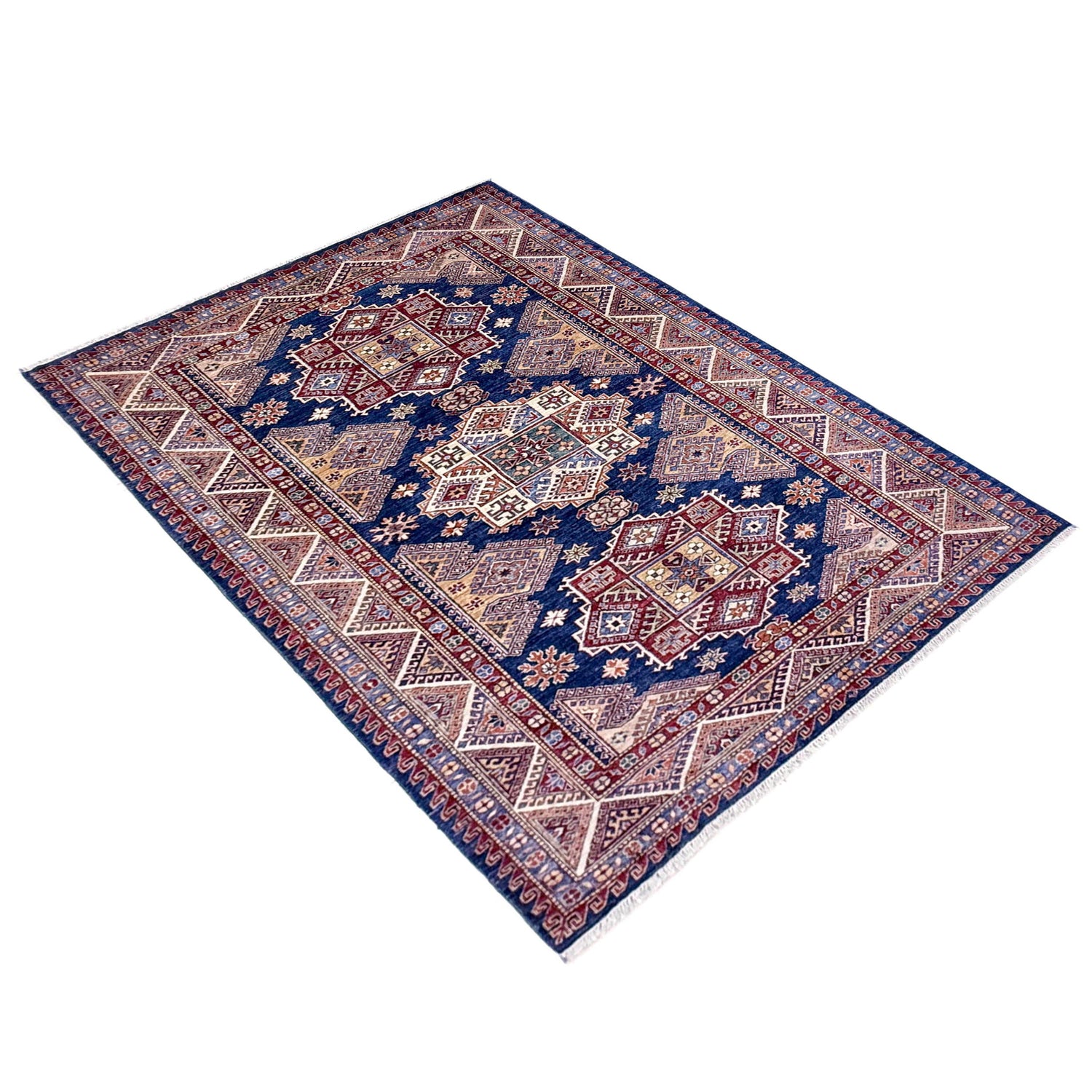 Premium Hand Knotted Kazak Rug 5' 5" x 7' 7" ft / 166 x 230 cm - No. Y39590