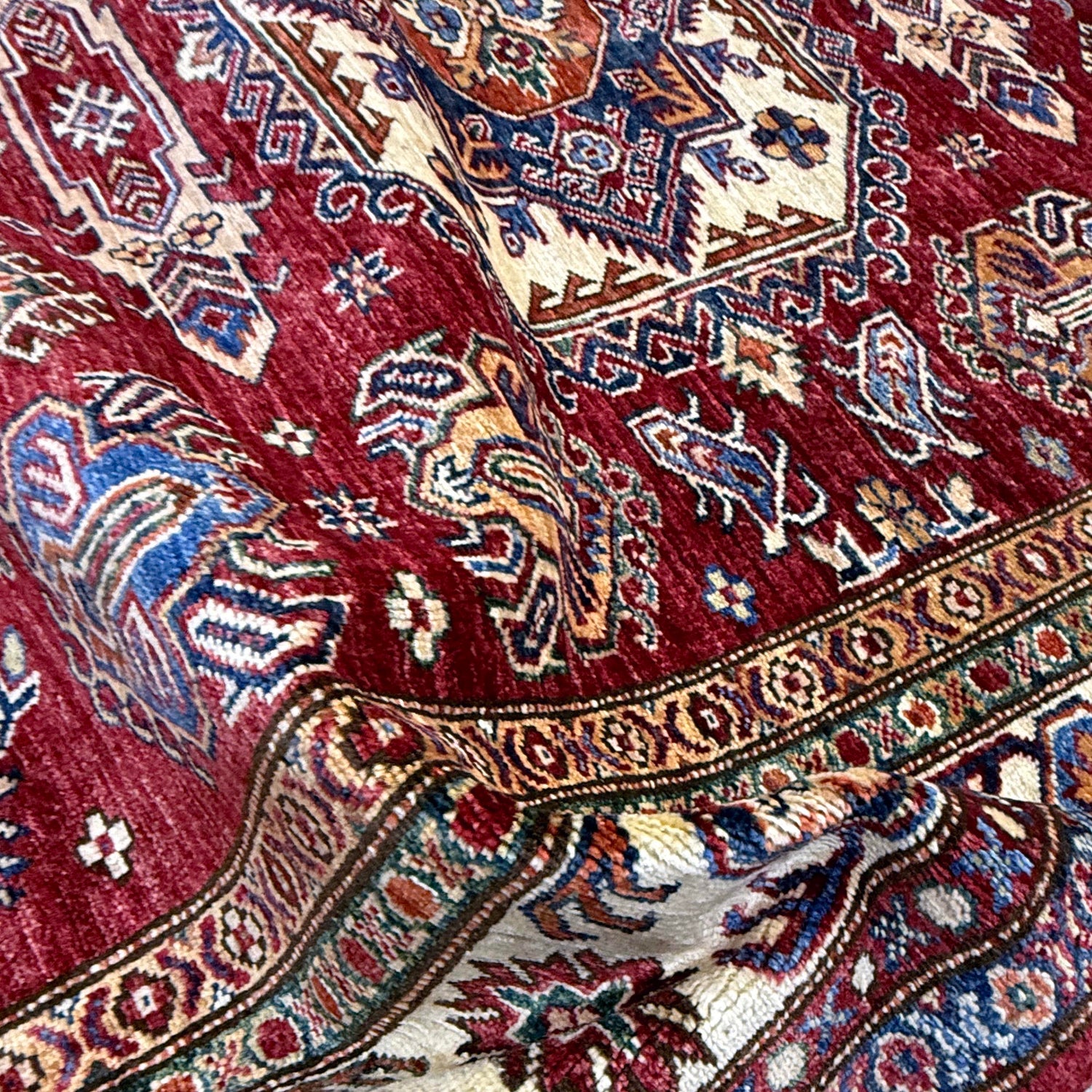 High-Quality Kazak Area Rug 5' 10" x 7' 6" ft / 178 x 228 cm - No. Y39591