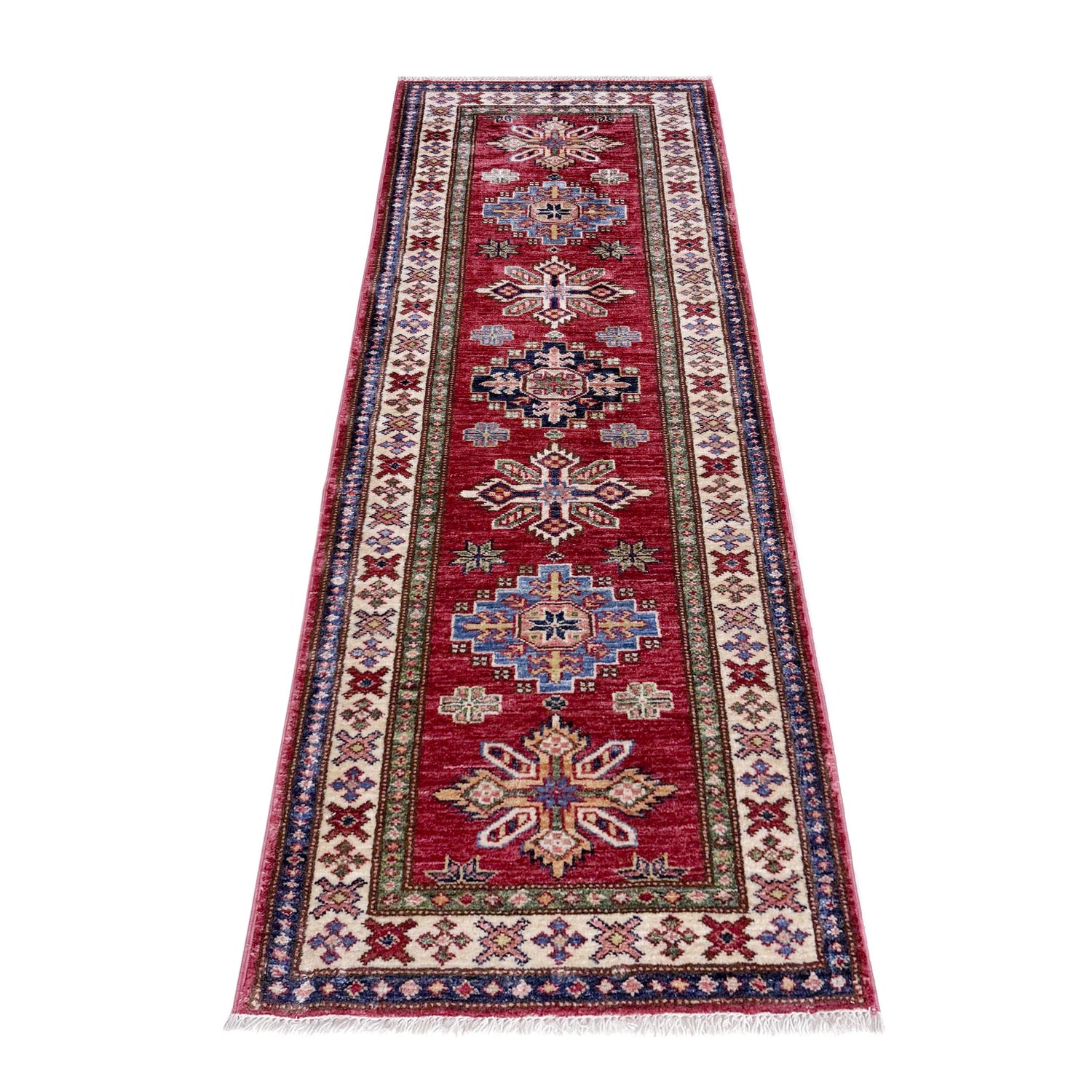 High-Quality Kazak Area Runner Rug 1' 11" x 5' 6" ft / 59 x 168 cm - No. Y39592