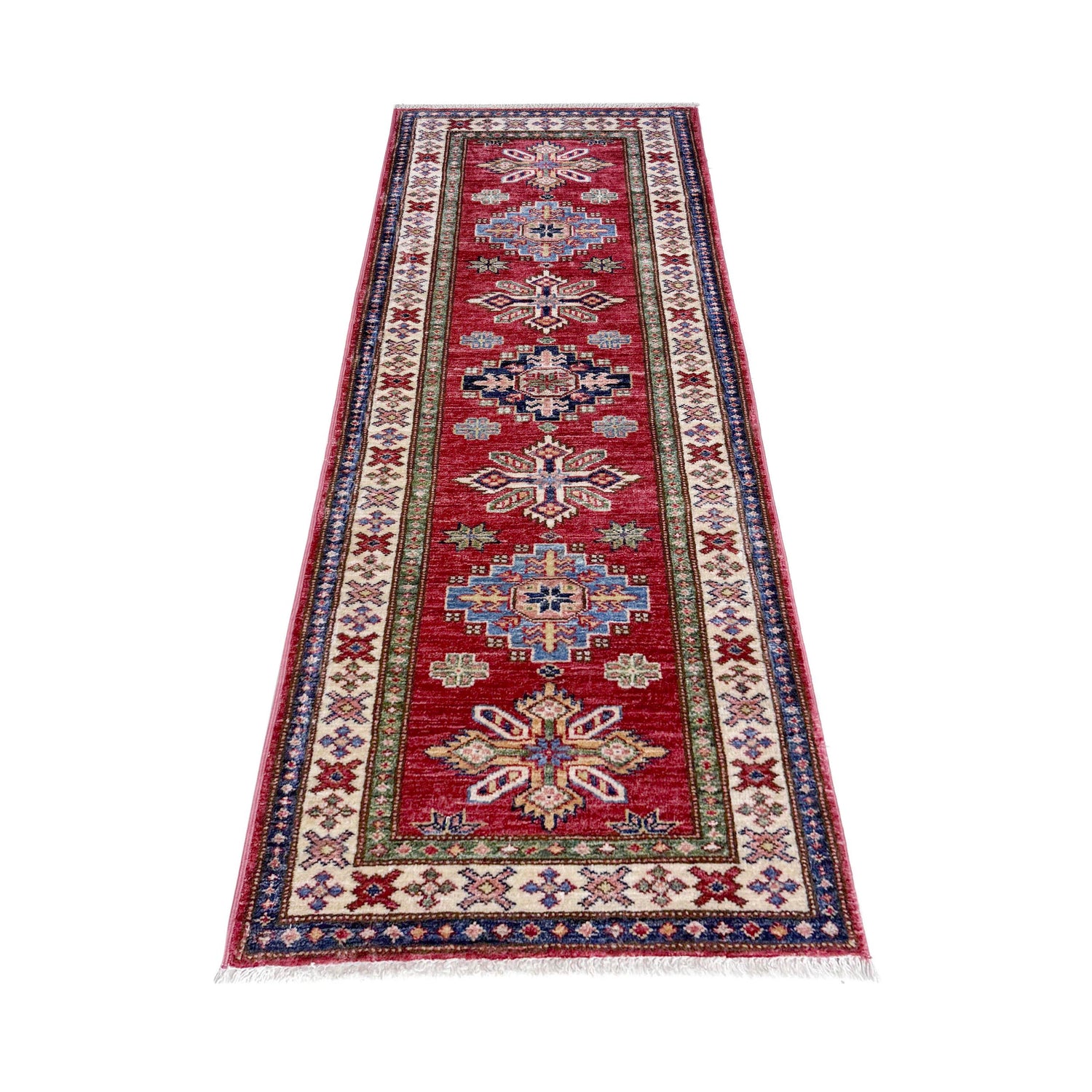 Premium Hand Knotted Kazak Runner Rug 2' 0" x 5' 5" ft / 62 x 166 cm - No. Y39594