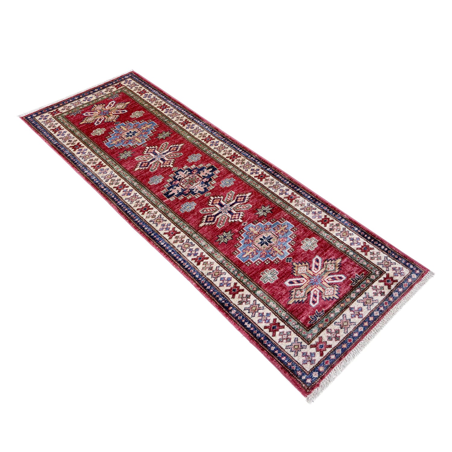 Premium Hand Knotted Kazak Runner Rug 2' 0" x 5' 5" ft / 62 x 166 cm - No. Y39594