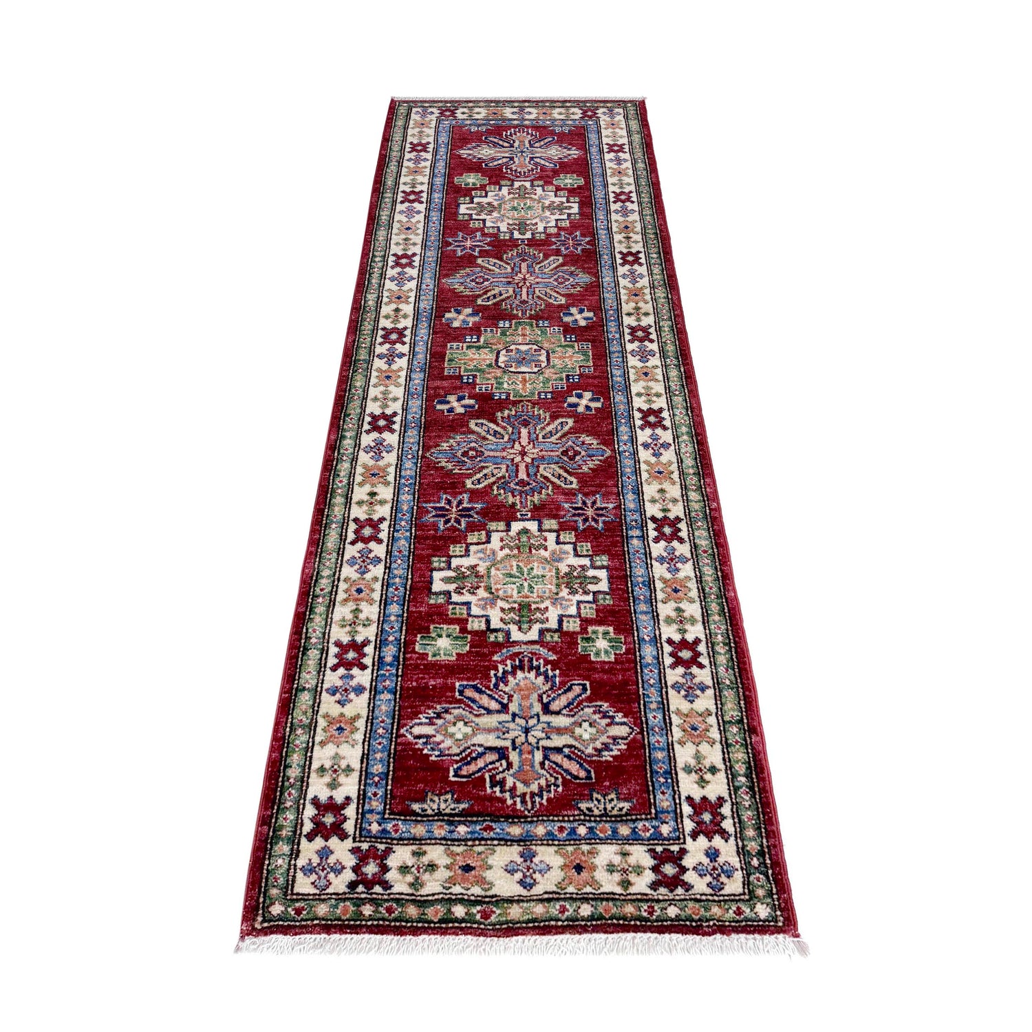 Luxury Fine Kazak Runner Carpet 2' 0" x 5' 9" ft / 62 x 176 cm - No. Y39595