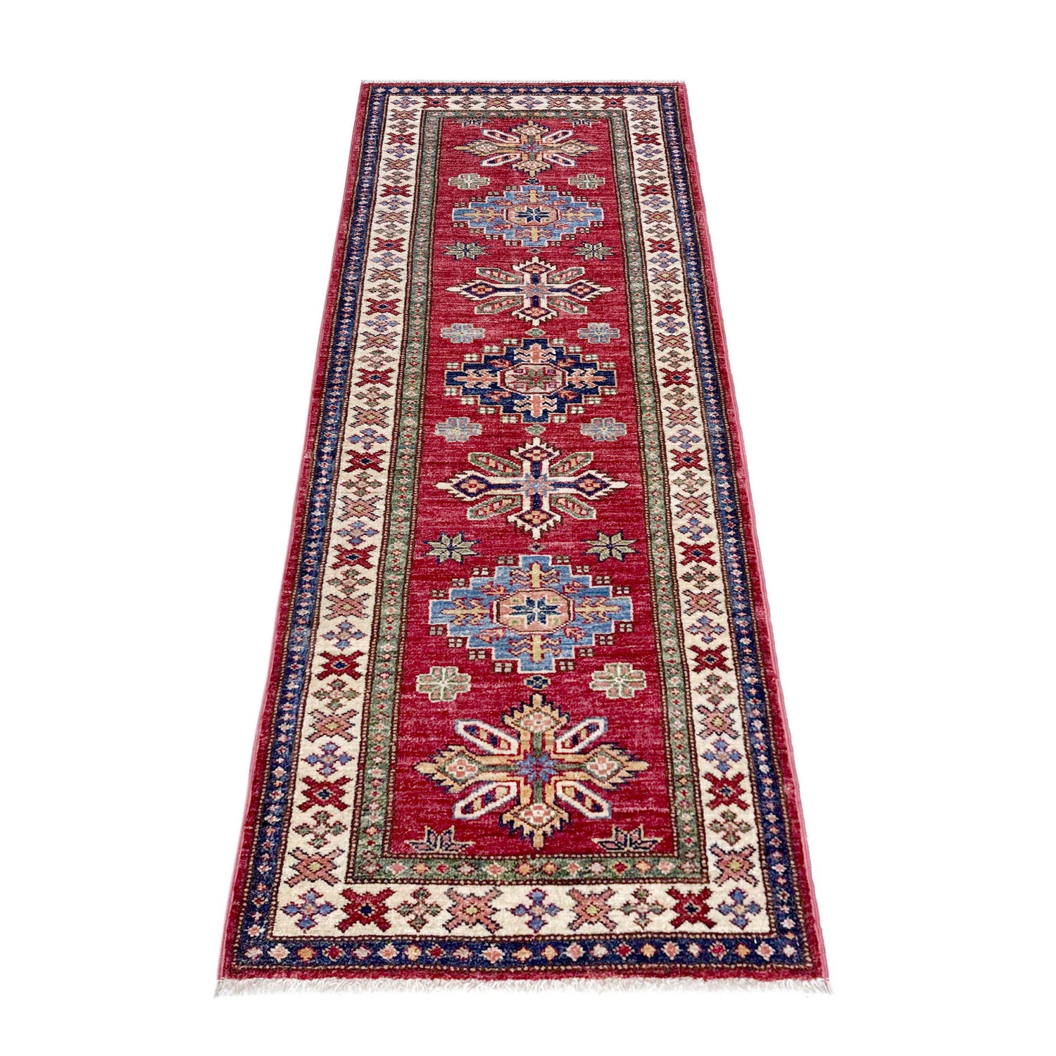 Fine Kazak Oriental Runner Rug 2' 0" x 6' 1" ft / 62 x 185 cm - No. Y39598