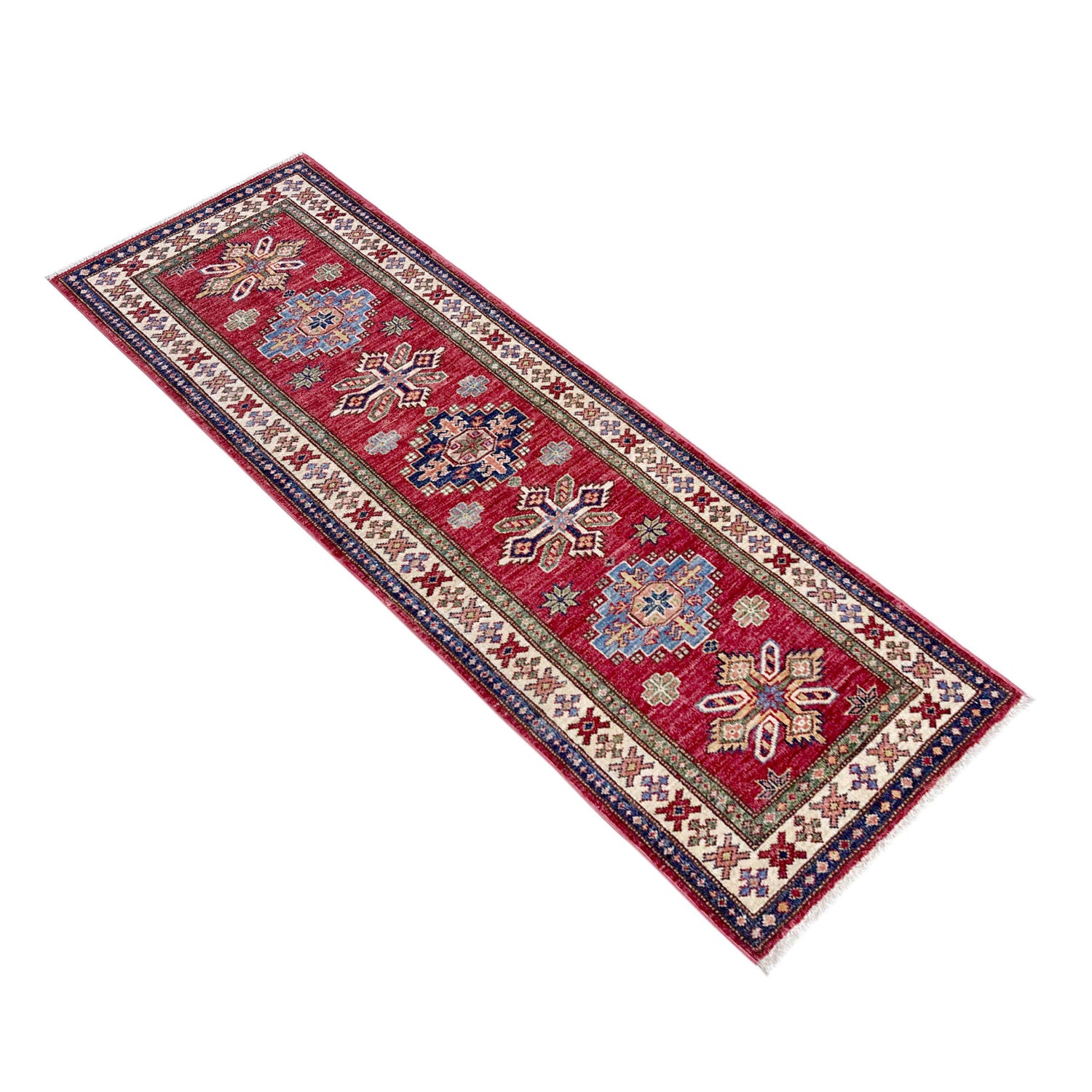 Fine Kazak Oriental Runner Rug 2' 0" x 6' 1" ft / 62 x 185 cm - No. Y39598