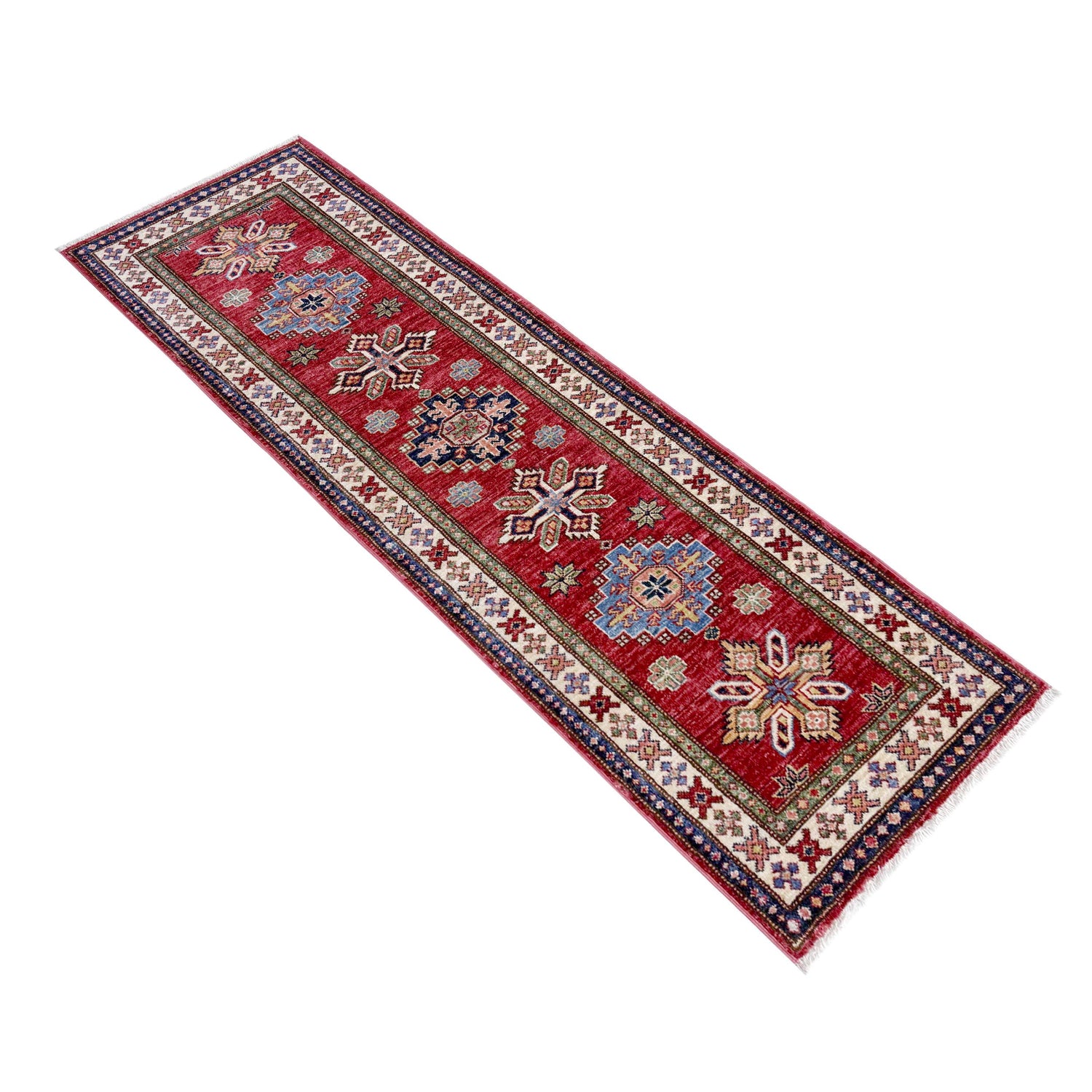Premium Hand Knotted Kazak Runner Rug 1' 10" x 6' 0" ft / 57 x 182 cm - No. Y39599