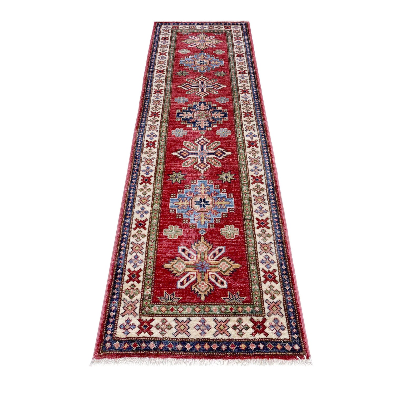 Luxury Fine Kazak Runner Carpet 1' 11" x 6' 0" ft / 58 x 184 cm - No. Y39600
