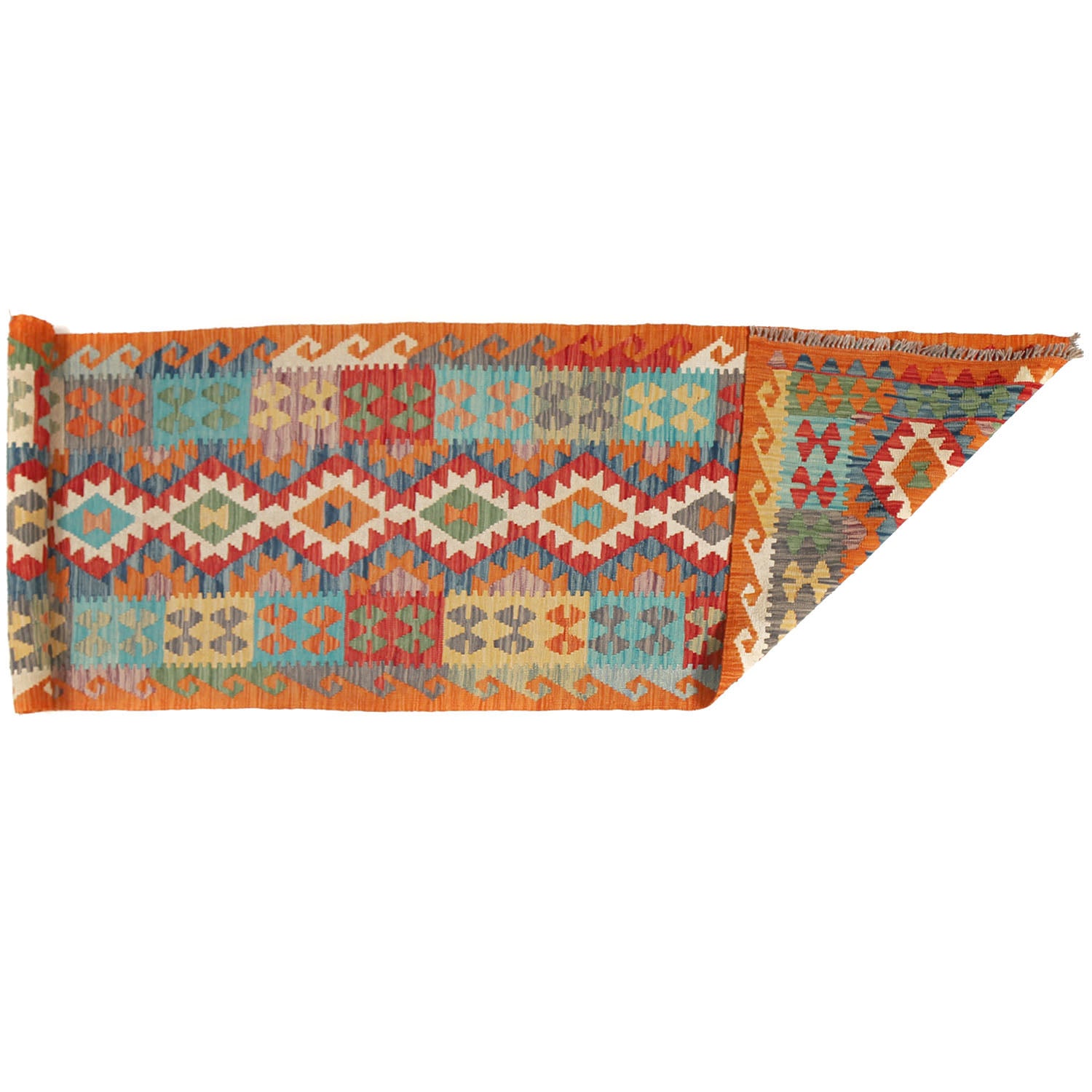 Vegetable Kilim 2'6 x 10' (ft) / 81 x 305 (cm) - No. y14201 - ALLRUGO
